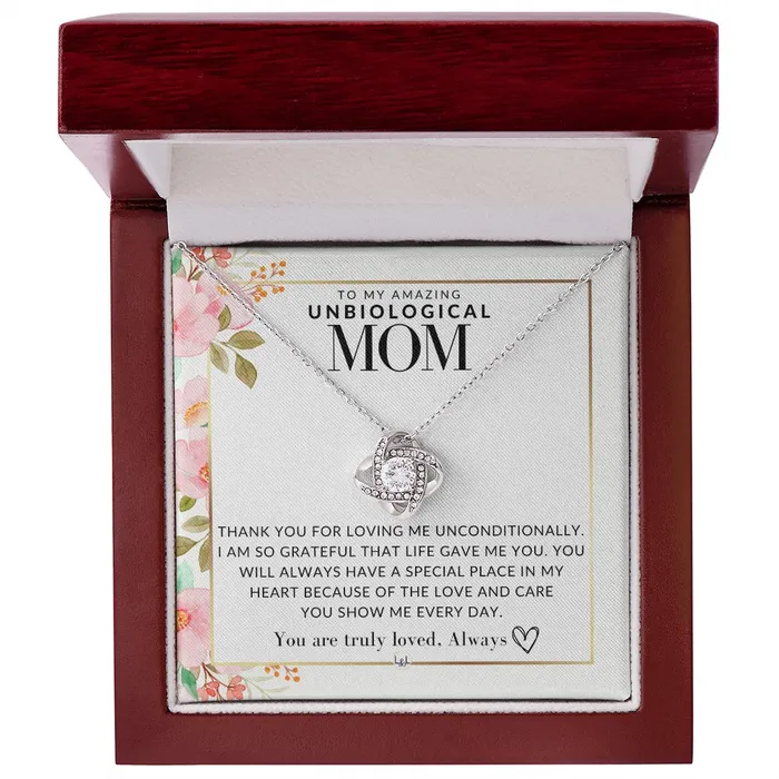 ShineOn Fulfillment Necklaces Unbiological Mom Gift Truly Loved Present for Stepmom Bonus Mom Second Mom Unbiological Mom or Other Mom Great For Mothers Day Christmas Her Birthday Or As An Encouragement Gift