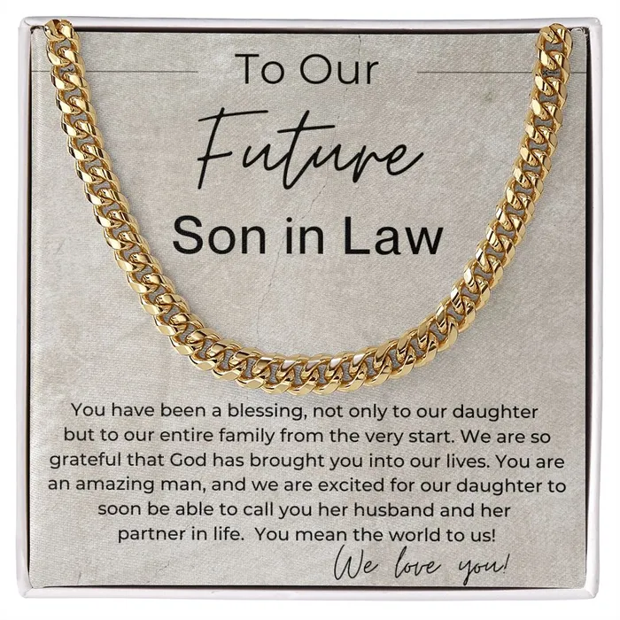 ShineOn Fulfillment Necklaces We Are Excited Gift for Future Daughter in Law Cuban Linked Chain Necklace ShineOn Fulfillment Necklaces We Are Excited Gift for Future Daughter in Law Cuban Linked Chain Necklace