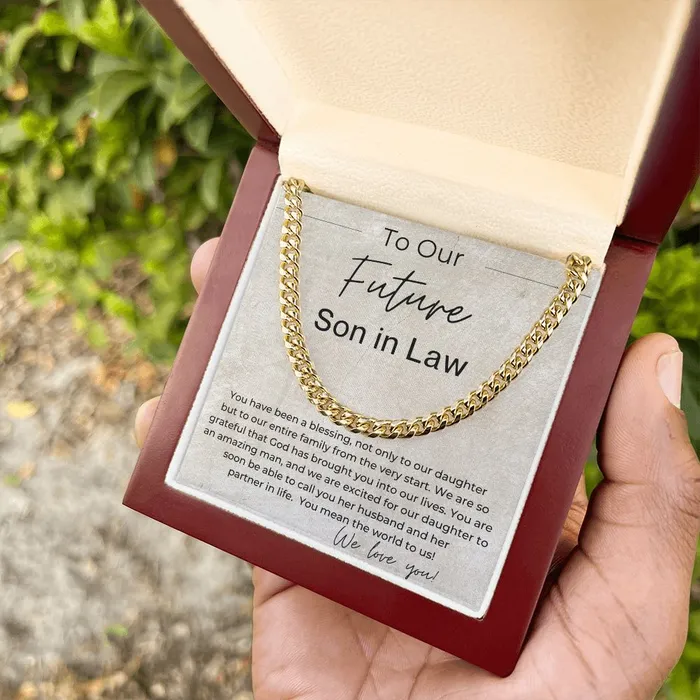 ShineOn Fulfillment Necklaces We Are Excited Gift for Future Daughter in Law Cuban Linked Chain Necklace