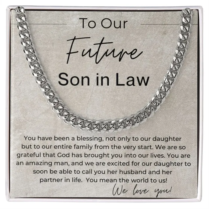 ShineOn Fulfillment Necklaces We Are Excited Gift for Future Daughter in Law Cuban Linked Chain Necklace