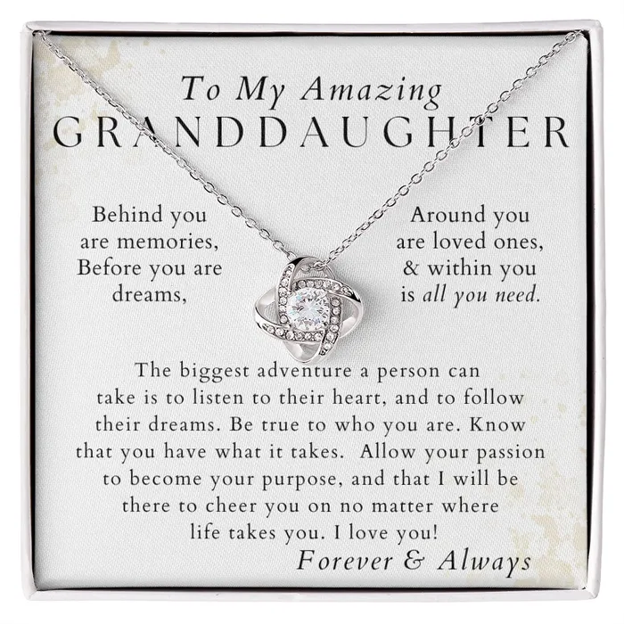 ShineOn Fulfillment Necklaces You Are Awesome Granddaughter Necklace Gift from Grandpa Grandma Birthday Graduation Valentines Christmas Gifts