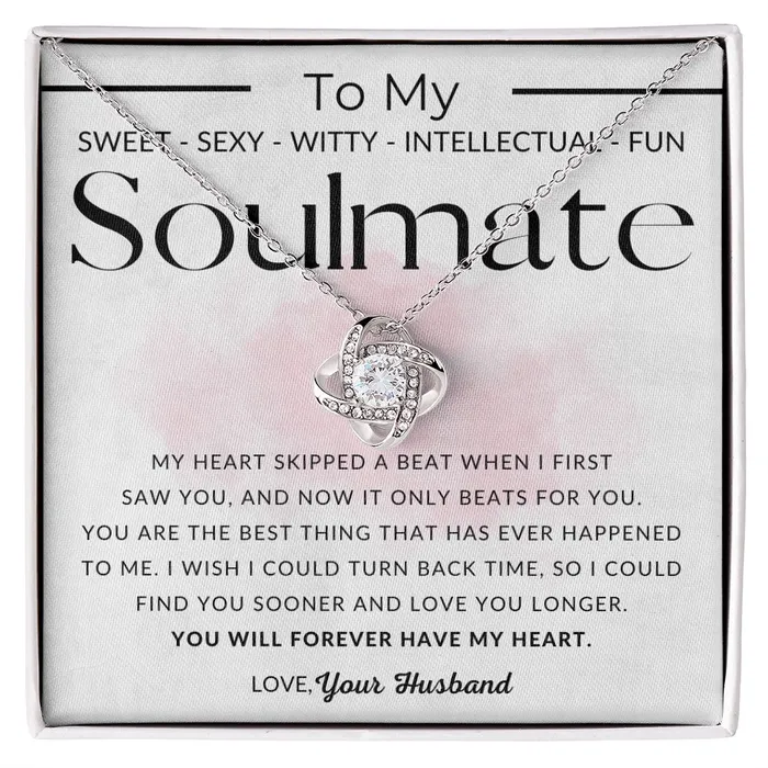 ShineOn Fulfillment Soulmate Forever To My Wife Necklace From Husband Christmas Gifts Birthday Present Wedding Anniversary Gift Valentines Day Necklaces ShineOn Fulfillment Soulmate Forever To My Wife Necklace From Husband Christmas Gifts Birthday Present Wedding Anniversary Gift Valentines Day Necklaces