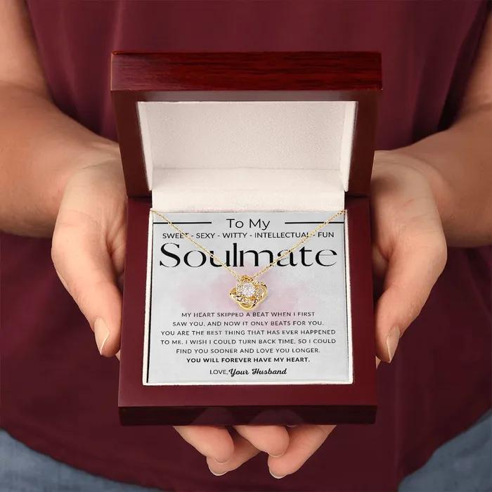 ShineOn Fulfillment Soulmate Forever To My Wife Necklace From Husband Christmas Gifts Birthday Present Wedding Anniversary Gift Valentines Day Necklaces