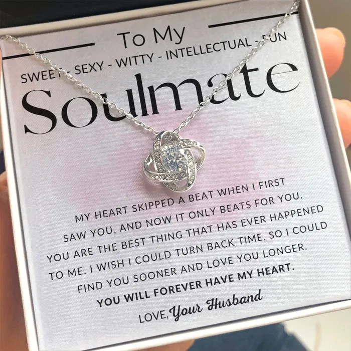 ShineOn Fulfillment Soulmate Forever To My Wife Necklace From Husband Christmas Gifts Birthday Present Wedding Anniversary Gift Valentines Day Necklaces