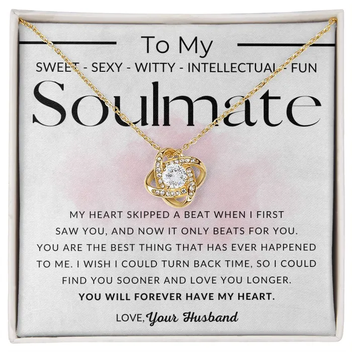 ShineOn Fulfillment Soulmate Forever To My Wife Necklace From Husband Christmas Gifts Birthday Present Wedding Anniversary Gift Valentines Day Necklaces