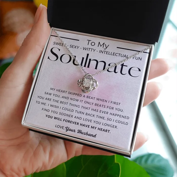 ShineOn Fulfillment Soulmate Forever To My Wife Necklace From Husband Christmas Gifts Birthday Present Wedding Anniversary Gift Valentines Day Necklaces