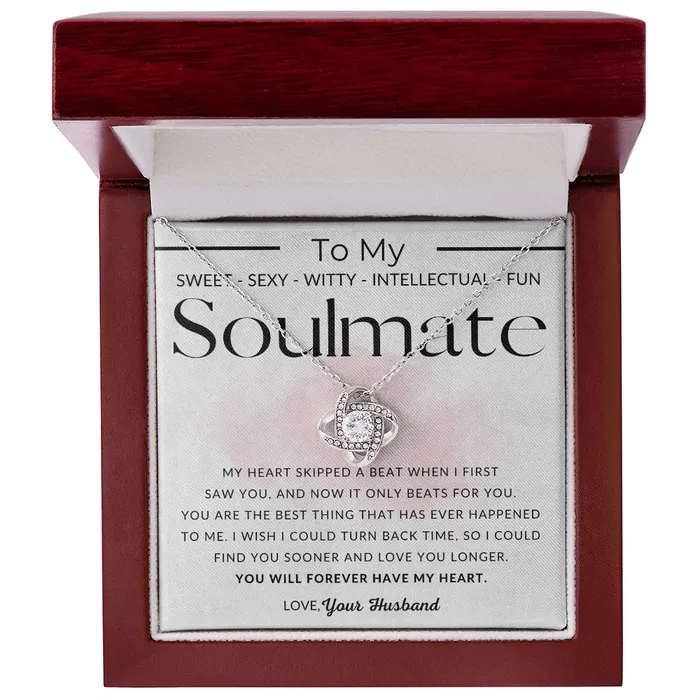 ShineOn Fulfillment Soulmate Forever To My Wife Necklace From Husband Christmas Gifts Birthday Present Wedding Anniversary Gift Valentines Day Necklaces