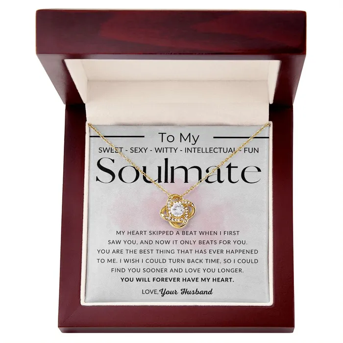 ShineOn Fulfillment Soulmate Forever To My Wife Necklace From Husband Christmas Gifts Birthday Present Wedding Anniversary Gift Valentines Day Necklaces