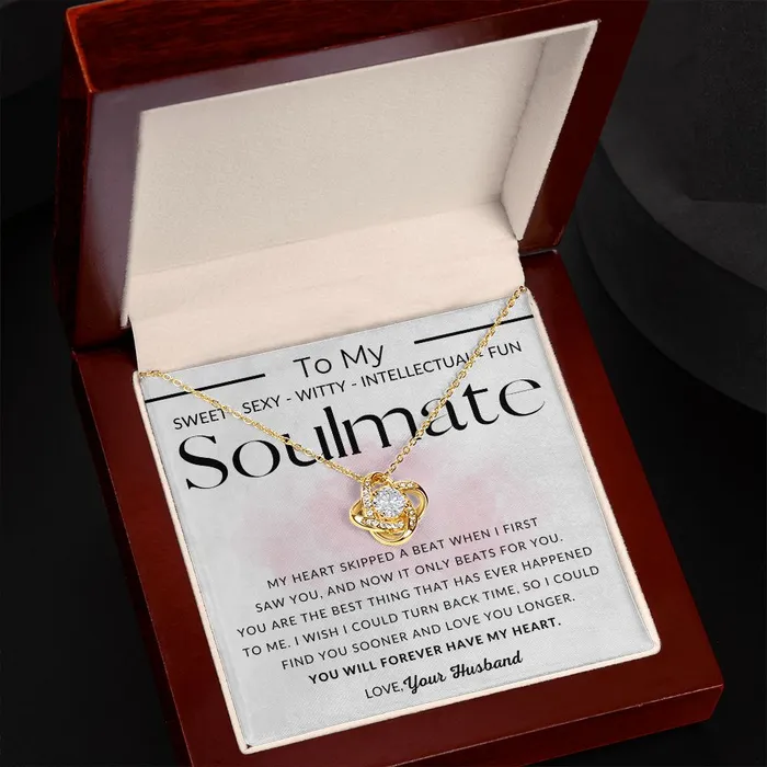 ShineOn Fulfillment Soulmate Forever To My Wife Necklace From Husband Christmas Gifts Birthday Present Wedding Anniversary Gift Valentines Day Necklaces