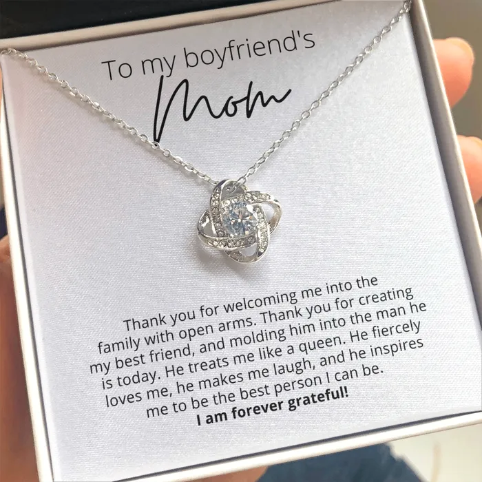 ShineOn Fulfillment To My Boyfriends Mom Thank You for Raising the Man of My Dreams Knot Pendant Necklace For Your Boyfriends Mom Necklaces ShineOn Fulfillment To My Boyfriends Mom Thank You for Raising the Man of My Dreams Knot Pendant Necklace For Your Boyfriends Mom Necklaces