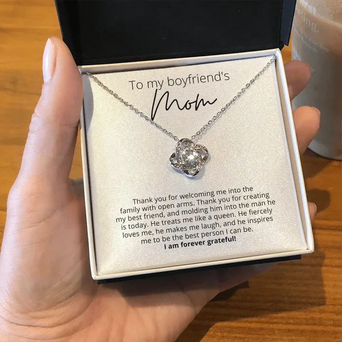 ShineOn Fulfillment To My Boyfriends Mom Thank You for Raising the Man of My Dreams Knot Pendant Necklace For Your Boyfriends Mom Necklaces