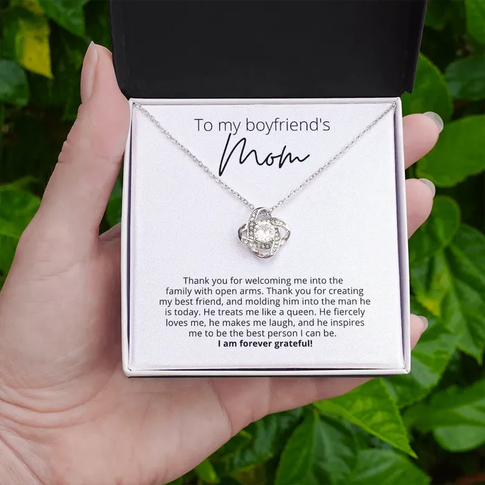 ShineOn Fulfillment To My Boyfriends Mom Thank You for Raising the Man of My Dreams Knot Pendant Necklace For Your Boyfriends Mom Necklaces