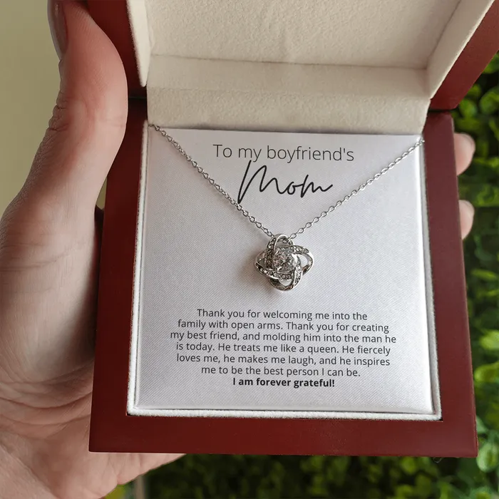 ShineOn Fulfillment To My Boyfriends Mom Thank You for Raising the Man of My Dreams Knot Pendant Necklace For Your Boyfriends Mom Necklaces