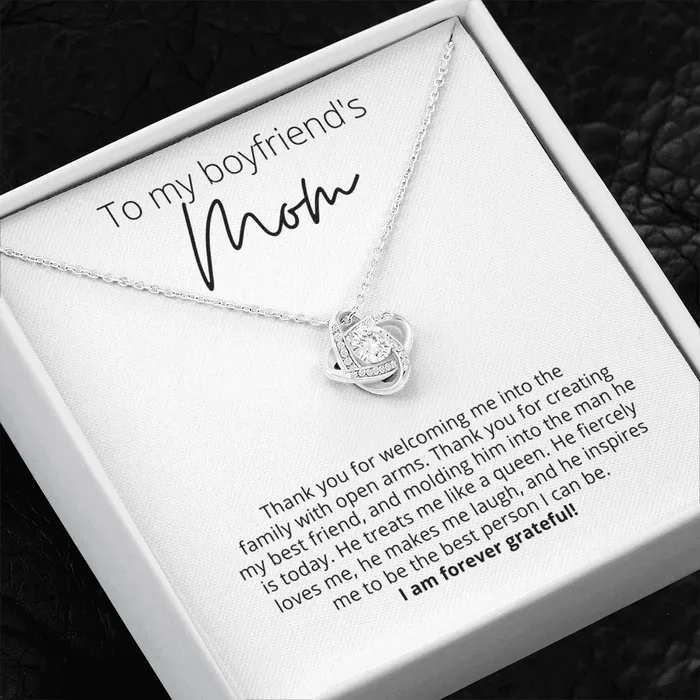 ShineOn Fulfillment To My Boyfriends Mom Thank You for Raising the Man of My Dreams Knot Pendant Necklace For Your Boyfriends Mom Necklaces