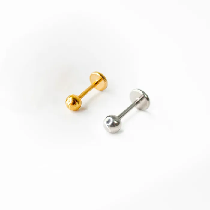 Smooth Sphere Titanium Flat Back Nose Stud Grayling Earrings