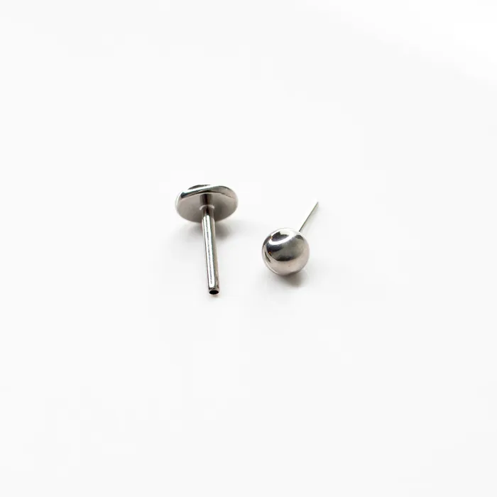 Smooth Sphere Titanium Flat Back Nose Stud Grayling Earrings