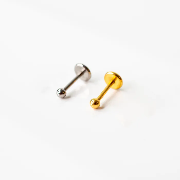 Smooth Sphere Titanium Flat Back Nose Stud Grayling Earrings