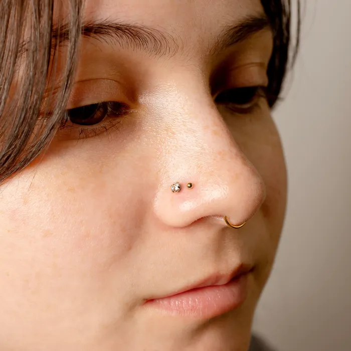 Smooth Sphere Titanium Flat Back Nose Stud Grayling Earrings