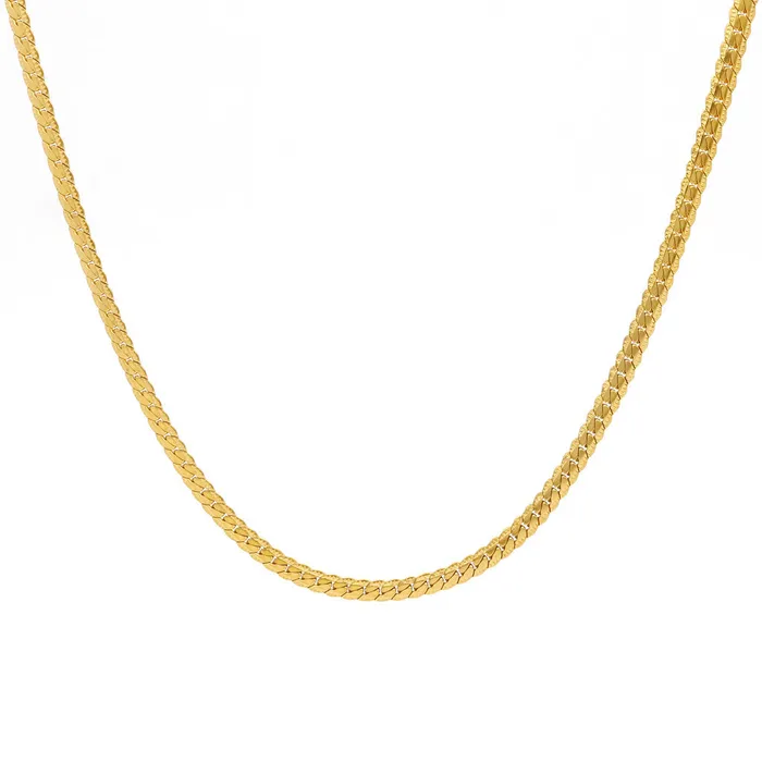 Stainless Steel 4mm Pattern Link Chain Necklace Glitters Necklaces
