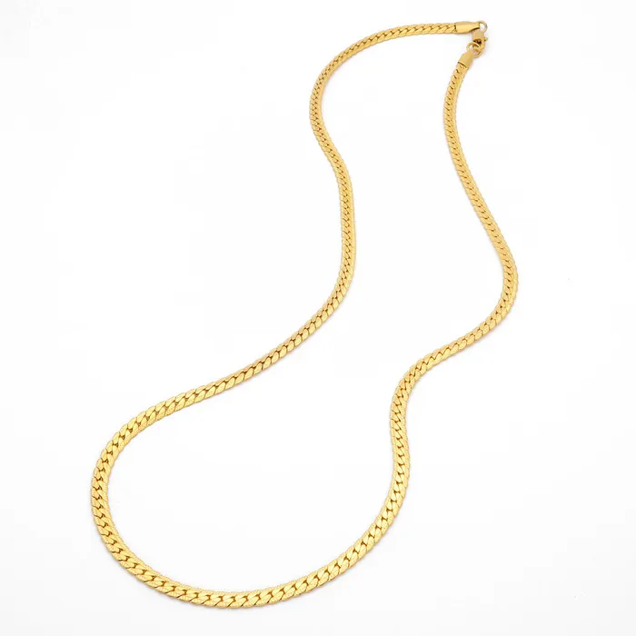 Stainless Steel 4mm Pattern Link Chain Necklace Glitters Necklaces
