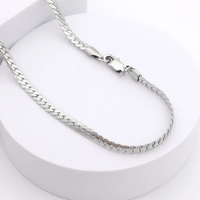 Stainless Steel 4mm Pattern Link Chain Necklace Glitters Necklaces