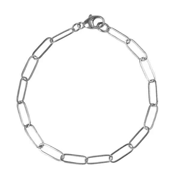 Sterling Silver 7 SemiSolid Charm Paper Clip Chain REMBRANDT CHARMS Rings