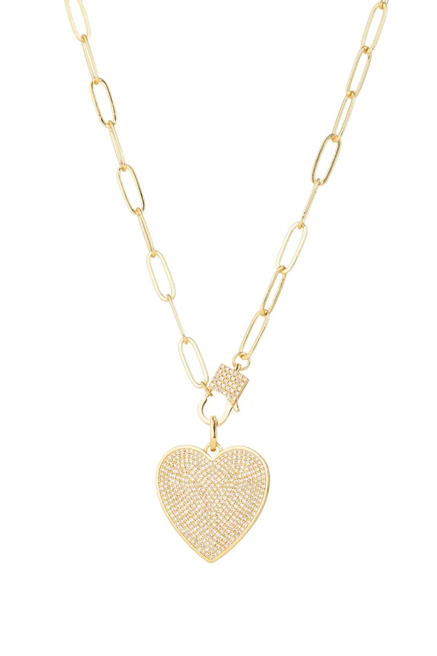 Sterling Silver Heart Necklace Eye Candy LA Necklaces