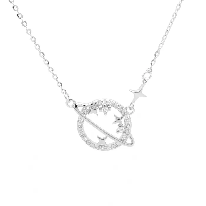 Sterling Silver Planet Necklace Glitters Necklaces