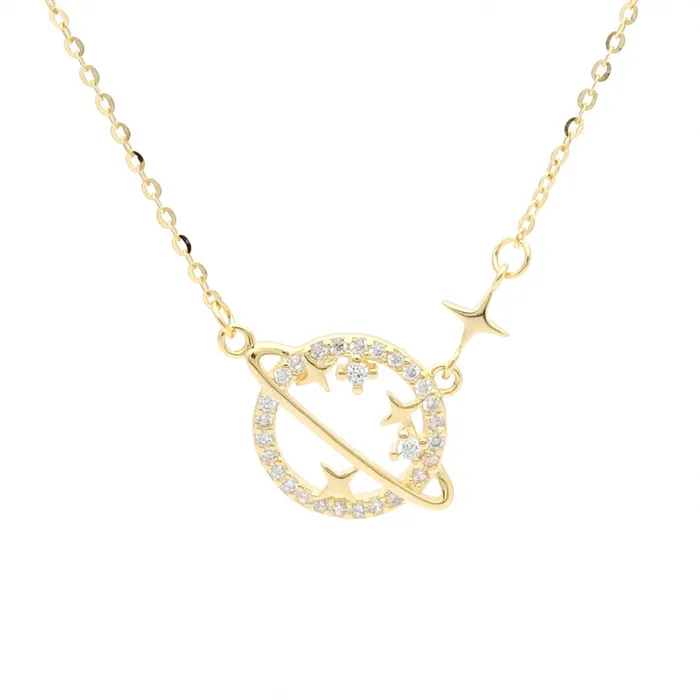 Sterling Silver Planet Necklace Glitters Necklaces