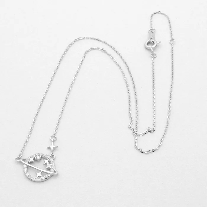 Sterling Silver Planet Necklace Glitters Necklaces