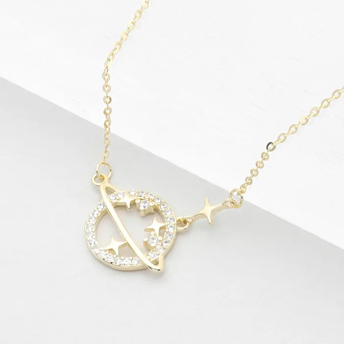 Sterling Silver Planet Necklace Glitters Necklaces