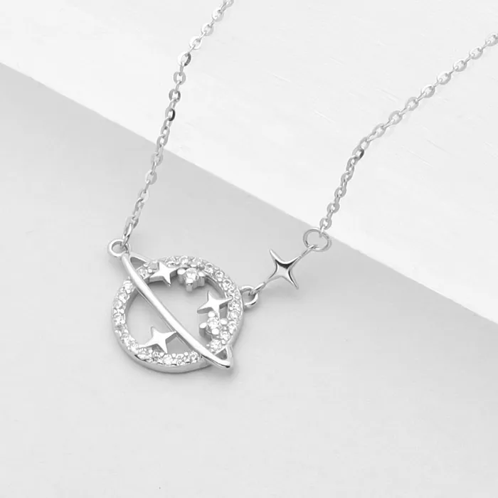 Sterling Silver Planet Necklace Glitters Necklaces