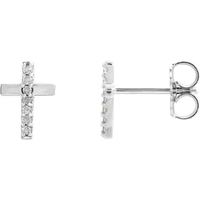 Storyteller by Vintage Magnality Earrings Natural Diamond or Rainbow MultiGemstone Cross Stud Earrings Solid 14K White Yellow Rose Gold Storyteller by Vintage Magnality Earrings Natural Diamond or Rainbow MultiGemstone Cross Stud Earrings Solid 14K White Yellow Rose Gold