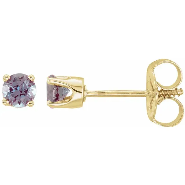 Storyteller by Vintage Magnality Earrings Yummy Youth Birthstone Stud 3 MM Round Earrings Solid 14K Yellow Gold Storyteller by Vintage Magnality Earrings Yummy Youth Birthstone Stud 3 MM Round Earrings Solid 14K Yellow Gold