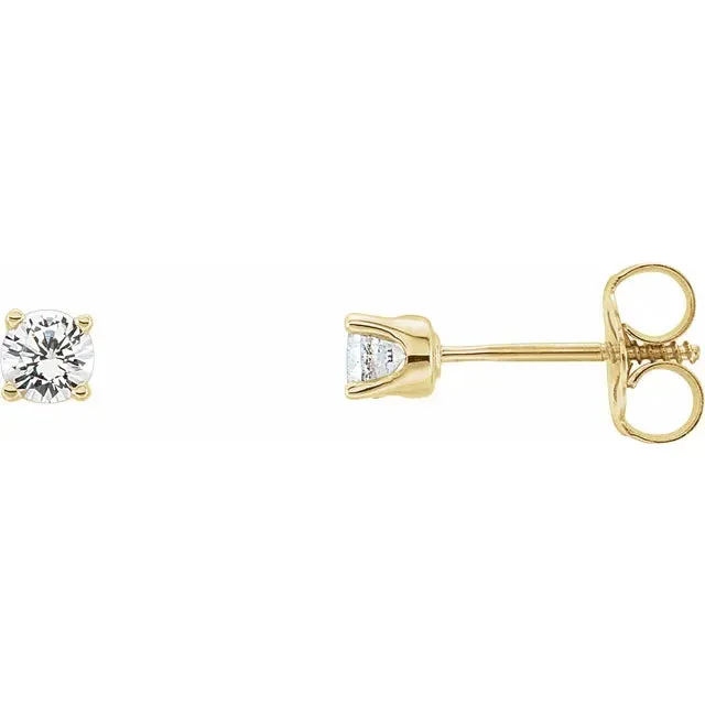 Storyteller by Vintage Magnality Earrings Yummy Youth Birthstone Stud 3 MM Round Earrings Solid 14K Yellow Gold