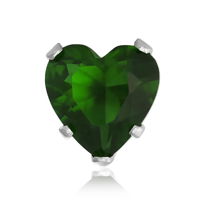 Teeda Earrings EZ2200 Heart CZ Stud Earrings 6mm