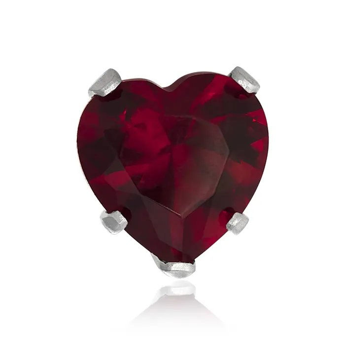 Teeda Earrings EZ2200 Heart CZ Stud Earrings 6mm