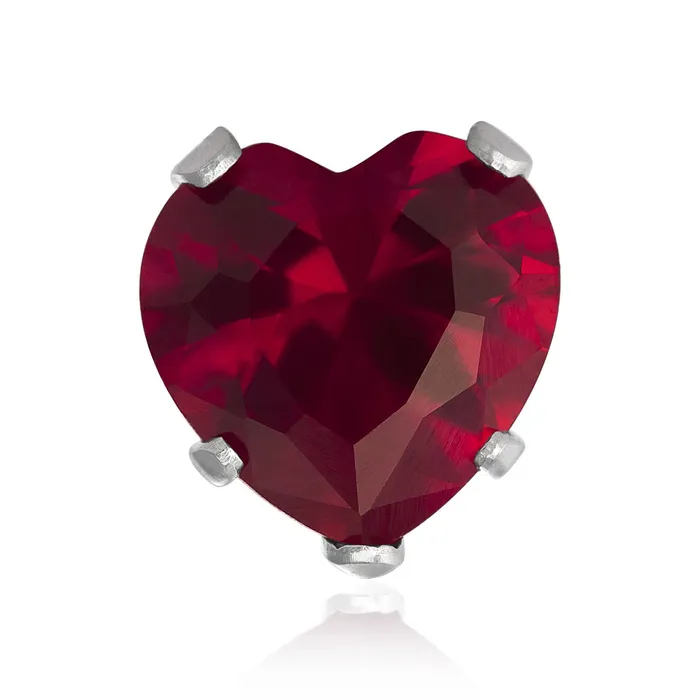 Teeda Earrings EZ2200 Heart CZ Stud Earrings 6mm