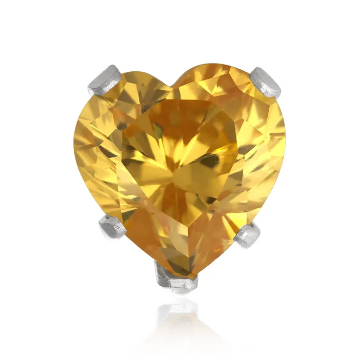 Teeda Earrings EZ2200 Heart CZ Stud Earrings 6mm