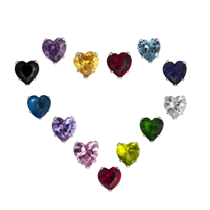 Teeda Earrings EZ2200 Heart CZ Stud Earrings 6mm