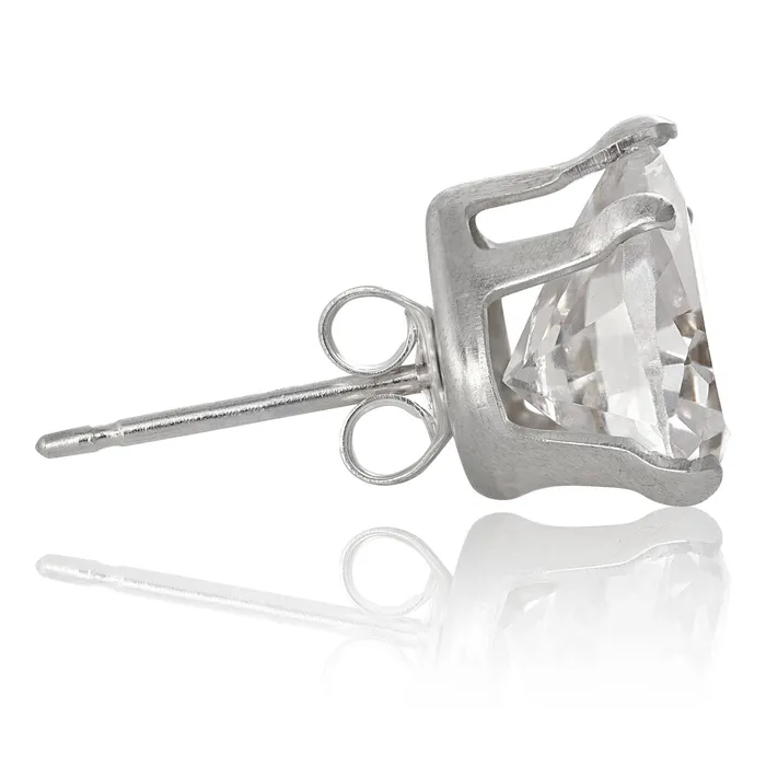 Teeda Earrings EZ2200 Heart CZ Stud Earrings 6mm