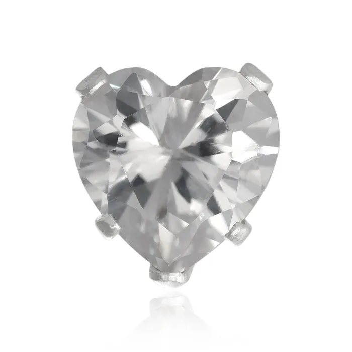 Teeda Earrings EZ2200 Heart CZ Stud Earrings 6mm