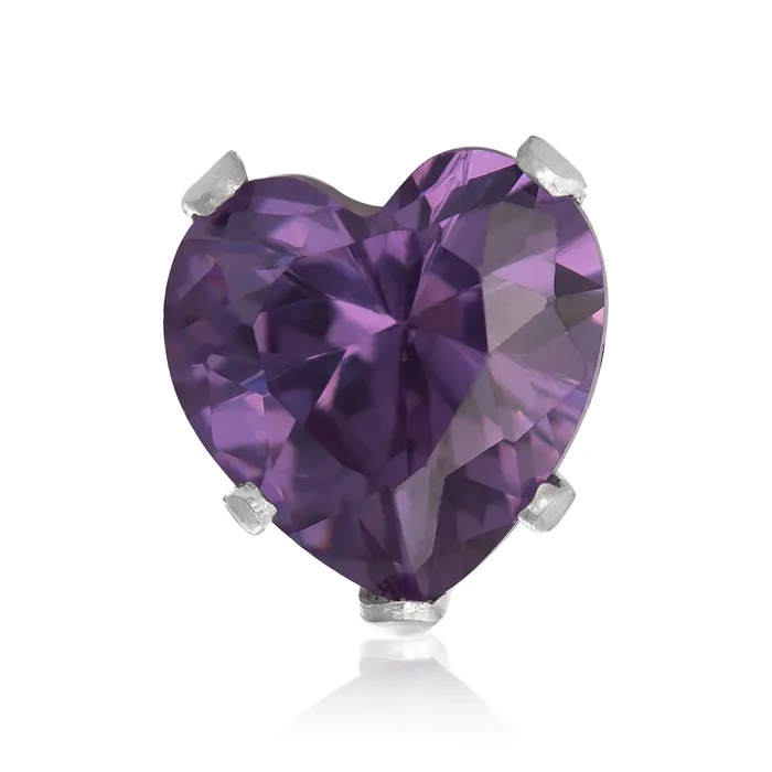Teeda Earrings EZ2200 Heart CZ Stud Earrings 6mm