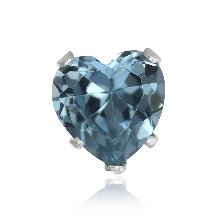 Teeda Earrings EZ2200 Heart CZ Stud Earrings 6mm