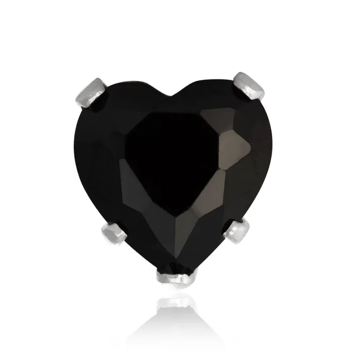 Teeda Earrings EZ2200 Heart CZ Stud Earrings 6mm