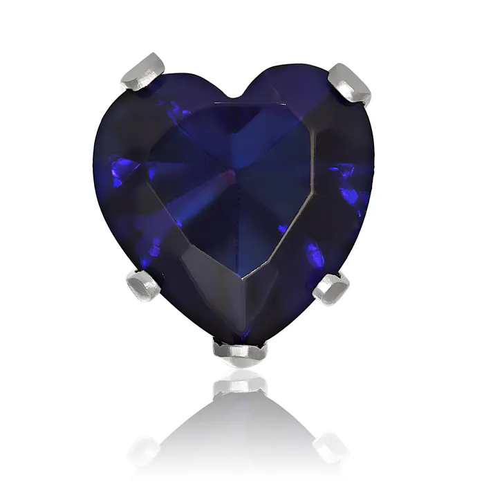 Teeda Earrings EZ2200 Heart CZ Stud Earrings 6mm