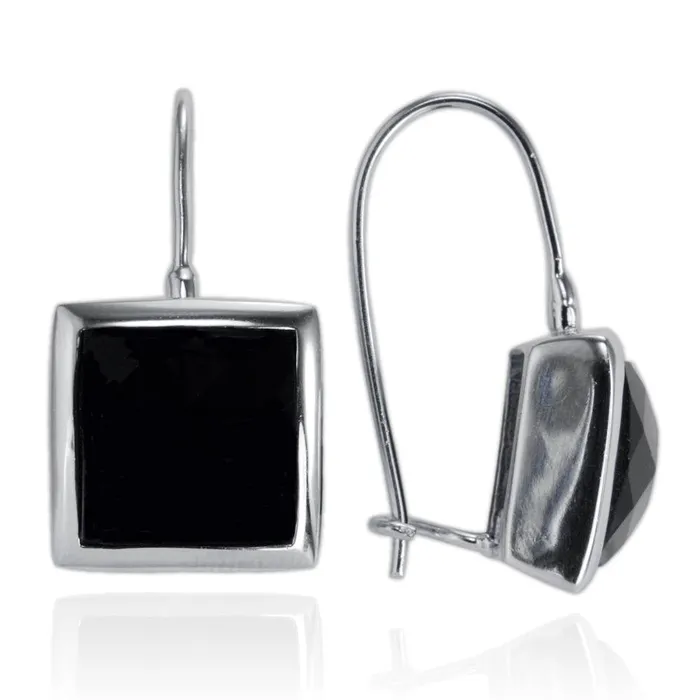 Teeda Earrings EZ7024 Bezel Set Square Briolette Earrings