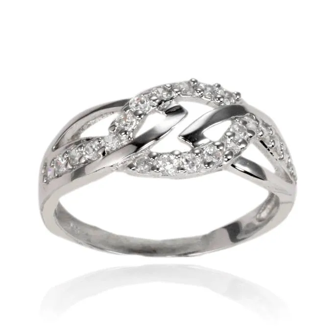 Teeda Rings RZ7096 Interlocking Lasso CZ Ring