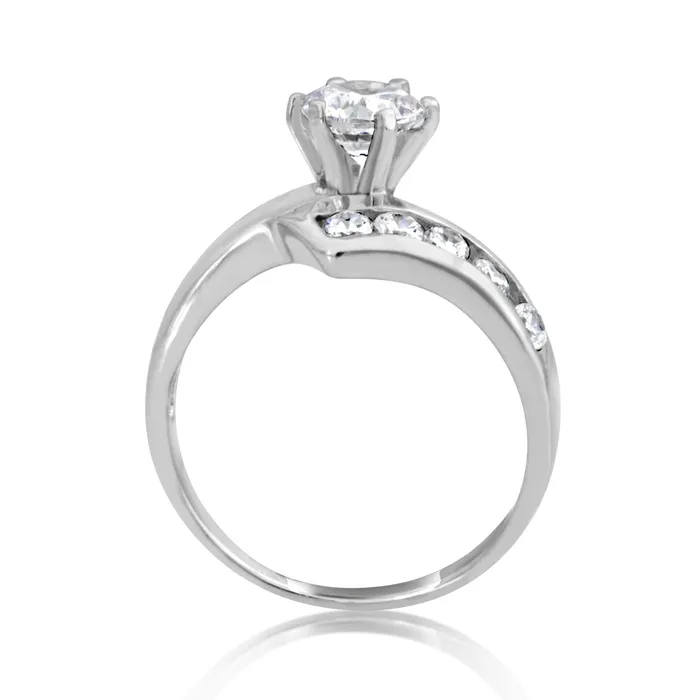 Teeda RSZ2156 Z Wave Channel Set CZ Engagement Wedding Ring Set Rings