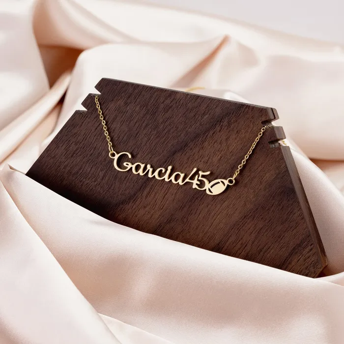 teelaunch Necklaces Sports Necklace Football Custom Name Necklace